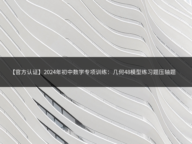 【官方认证】2024年初中数学专项训练：几何48模型练习题压轴题【含辅助线函数】插图