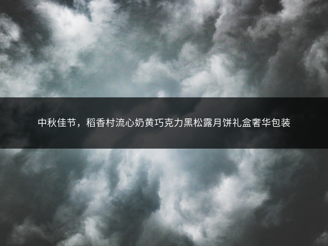 中秋佳节，稻香村流心奶黄巧克力黑松露月饼礼盒奢华包装插图